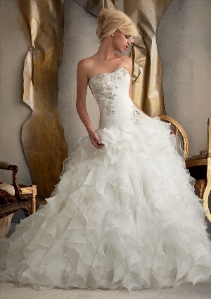 Wedding Dress - Mori Lee Bridal SPRING 2013 Collection: 1910 - Beaded Embroidery on Silky Ruffled Organza | MoriLee Bridal Gown
