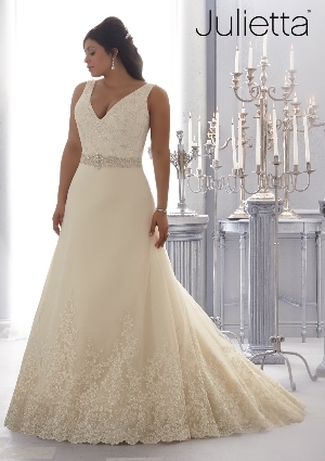 Wedding Dress - Mori Lee Julietta FALL 2014 Collection: 3161 - Delicate Embroidery on Tulle Trimmed with Intricate Beading | PlusSize Bridal Gown