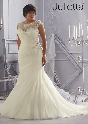 Wedding Dress - Mori Lee Julietta FALL 2014 Collection: 3163 - Crystal Beaded Embroidery on Organza | PlusSize Bridal Gown