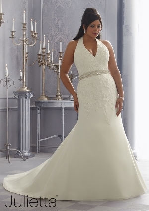 Wedding Dress - Mori Lee Julietta FALL 2014 Collection: 3164 - Embroidered Lace Appliqués on Net Trimmed with Diamanté Beading | PlusSize Bridal Gown