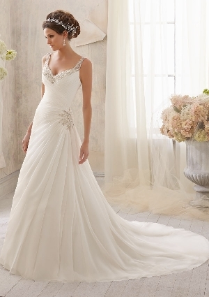 Wedding Dress - Mori Lee Blue SPRING 2014 Collection: 5213 - Intricate Beading on Delicate Chiffon | MoriLee Bridal Gown