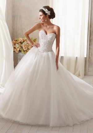 Wedding Dress - Mori Lee Blue SPRING 2014 Collection: 5216 - Sparkling Crystal Beading on Tulle | MoriLee Bridal Gown