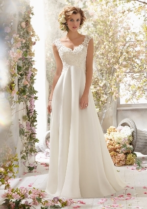 Wedding Dress - Mori Lee Voyage SPRING 2014 Collection: 6778 - Alençon Lace on Delicate Chiffon | MoriLee Bridal Gown
