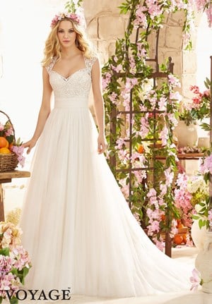 Wedding Dress - Mori Lee Voyage FALL 2015 Collection: 6803 - MAJESTIC EMBROIDERY ON SOFT NET | MoriLee Bridal Gown