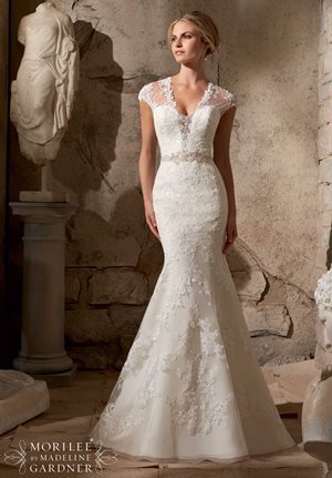 Wedding Dress - Mori Lee Bridal SPRING 2015 Collection: 2706 - Venice Lace Appliques on Net with Detailed Diamante Beading | MoriLee Bridal Gown