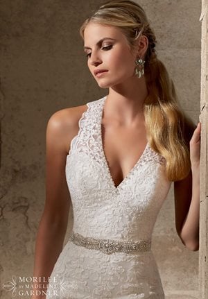 halter neckline wedding gown