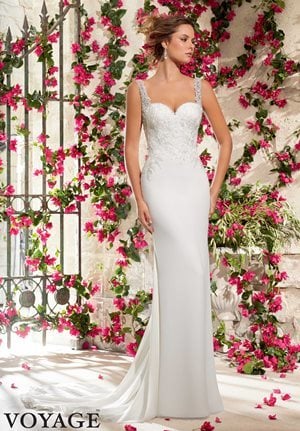 Wedding Dress - Mori Lee Voyage SPRING 2015 Collection: 6798 - CHIFFON GEORGETTE WITH EMRBOIDERY & CRYSTAL BEADING | MoriLee Bridal Gown
