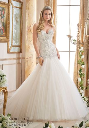 Wedding Dress - Mori Lee Bridal FALL 2016 Collection: 2874 - Crystallized Embroidery on Tulle | MoriLee Bridal Gown
