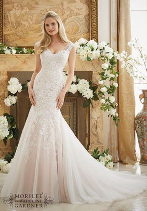 Wedding Dress - Mori Lee Bridal FALL 2016 Collection: 2888 - Vintage Lace Appliques on Soft Net | MoriLee Bridal Gown