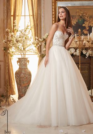 Wedding Dress - Mori Lee Blue FALL 2016 Collection: 5463 - Crystal Beaded Embroidery on Circular, Tulle Ball Gown  | MoriLee Bridal Gown