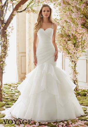 Wedding Dress - Mori Lee Voyage FALL 2016 Collection: 6833 - Crystal Beaded Straps on Organza  | MoriLee Bridal Gown