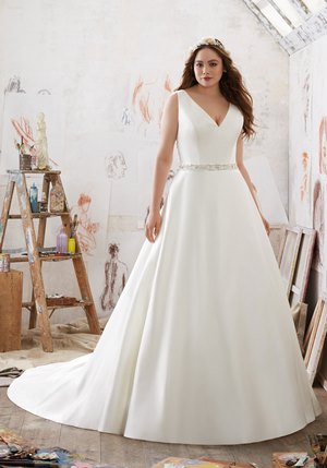 Wedding Dress - Mori Lee Julietta SPRING 2017 Collection: 3211 - Merida - Duchess Satin with Crystal Beaded Embroidery | PlusSize Bridal Gown