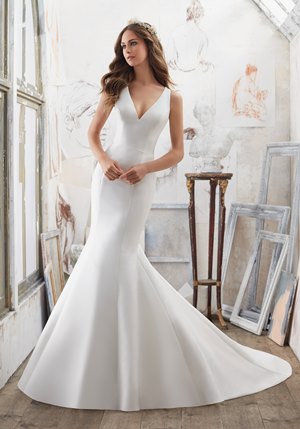Wedding Dress - Mori Lee Blue SPRING 2017 Collection: 5506 - Marlena - Larissa Satin with Crystallized Back Detail | MoriLee Bridal Gown