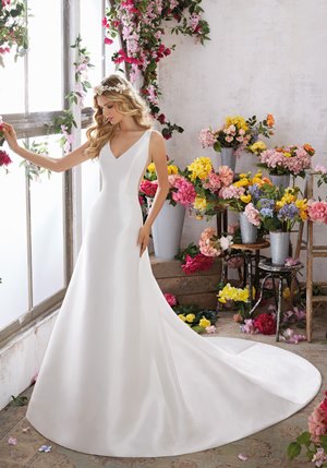 Wedding Dress - Mori Lee Voyage SPRING 2017 Collection: 6852 - Maye - Larissa Satin with Net Insets | MoriLee Bridal Gown