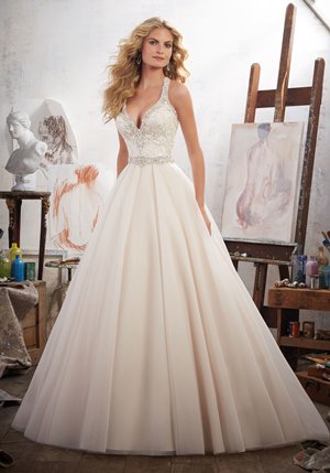 Wedding Dress - Mori Lee Bridal SPRING 2017 Collection: 8119 - Margarita - Embroidered Appliqués Trimmed with Crystal Beading on Tulle Ball Gown | MoriLee Bridal Gown