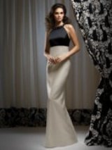 Bridesmaids Dress: Dessy Bridesmaid Style - 2741  Full-length Bella Satin dress w/ beaded neckline and empire waist. Beading always compliments bodice color. 