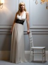 Bridesmaids Dress: Aftersix Bridesmaid Style - 6532  Full-length Chiffon halter dress w/ lace midriff. 