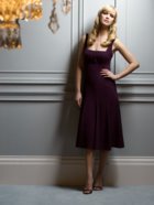 Evening Dress: Aftersix Bridesmaid Style - 6539  Tea-length Nu-Georgette dress w/ square neckline and empire waist. 