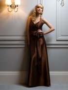 Evening Dress: Aftersix Bridesmaid Style - 6547  Full-length Iridescent Taffeta halter dress w/ wrap sash tied at waist. 