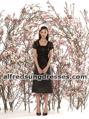 Evening Dress: AlfredSung Style - D327  Tea-length strapless Duchess dress. Seen with jacket style J501. (Sizes available 0-28, and 0-28 Extra Length. Optional spaghetti straps included.)Fabric: Duchess Satin 