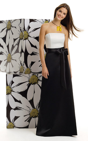 Evening Dress: AlfredSung Style - D400  Full-length strapless Duchess Satin dress with sash at natural waist. (Sizes available 0-28, and 0-28 Extra Length. Optional spaghetti straps included.)Fabric: Duchess Satin 