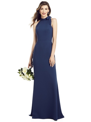 MOB Dress - After Six Bridesmaids SPRING 2020 - 6827 - Bow-Neck Open-Back Trumpet Gown | AfterSix MOB Gown