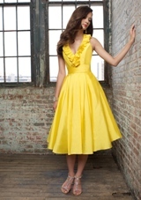 Evening Dress: Angelina Faccenda Bridesmaids: 20205 - SILKY TAFFETA  Sample Color: SUNFLOWER. 