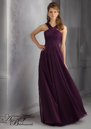 Bridesmaid Dress - Angelina Faccenda Bridesmaids by Mori Lee FALL 2014 Collection: 20434 - Luxe Chiffon - Zipper Back (LONG) | AngelinaFaccenda Bridesmaids Gown