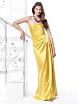 Evening Dress: Dessy Bridesmaid SPRING 2011- 2820  Strapless full length matte satin dress w/asymmetrical waistline and faux wrap detail at skirt. Sizes available 00-30W, and 00-30W extra length.Fabric: Matte Satin 