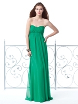 Bridesmaids Dress: Dessy Bridesmaid SPRING 2011- 2835  Strapless full-length lux chiffon dress w/ empire waist and shirred bodice and panel over a-line skirt. Sizes available 00-30W, and 00-30W extra length. Coordinating junior bridesmaid dress avaialble in sizes 6jb-14jb as style JR835.Fabric: Lux Chiffon 