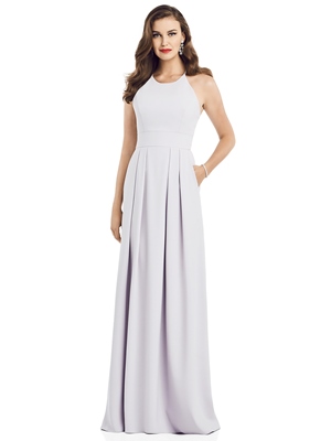 Special Occasion Dress - Dessy Bridesmaids SPRING 2020 - 3058 - Crepe Criss-Cross Back Halter Gown with Pockets | Dessy Prom Gown