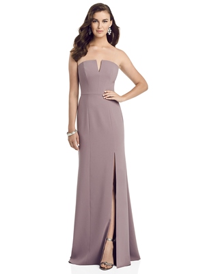 Special Occasion Dress - Dessy Bridesmaids SPRING 2020 - 3062 - Strapless Notch Crepe Gown with Front Slit | Dessy Prom Gown
