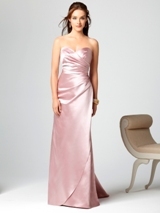 Prom Dress: Dessy Bridesmaid SPRING 2012- 2851  Fabric: Matte SatinStrapless full length matte satin dress with draped bodice and sweetheart neckline.Dress Color Sample: suede rose 