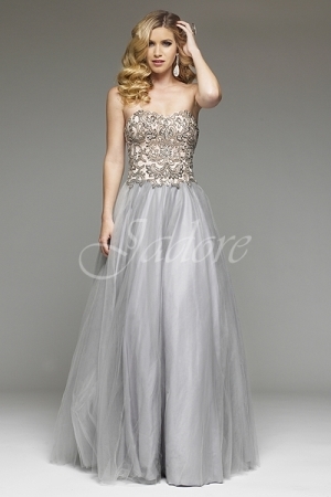  Dress - Jadore J4 Collection - J4034 - Tulle Skirt, Polyester bodice w/ beaded appliqué | Jadore Evening Gown