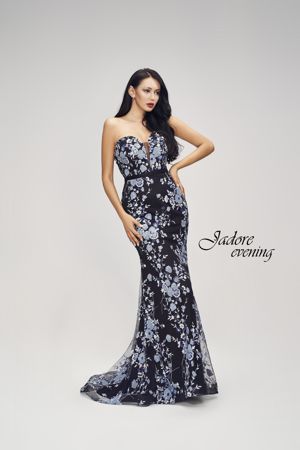 Special Occasion Dress - Jadore Collection - Sweetheart Sequin Floral Sheath Dress J17025 | Jadore Prom Gown