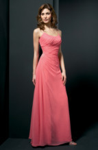 Bridesmaids Dress: L9074  Spaghetti and A-line of BELSOIE Solid Iridescent Chiffon gown, BELSOIE Solid Iridescent Chiffon gather on bodice and waist with embroidery and beading detail on waist side.
Solid.
Size Range :  4-28.
 