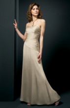 Bridesmaids Dress: L9076  Strapless and A-line of BELSOIE Crepe gown, BELSOIE Crepe gathered on bodice and asymmetric waist.
Solid.
Size Range :  4-28.
 