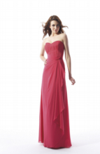 Prom Dress: B2 - B1088  Catalogue Color :  PEONY (PY) Silhouette :  Strapless Poly Chiffon dress with sweetheart neckline. Pleated bodice with chiffon drape coming to knot look at side. Fabric-top layer :  POLY CHIFFON Front Neckline :  Strapless Back Neckline :  Strapless Front Bodice Detail :  Pleated Back Bodice Detail :  Pleated Waist :  Empire Belt or sash detail : N/A Front Skirt Detail : Gathered and sash Back Skirt Detail :  Plain Front Hem Detail :  Plain Back Hem Detail :  Plain Two Tone or Solid :  Solid Accessory :  Detachable spaghetti straps Skirt Length :  Available in floor length. Tea-length can be special ordered, at no additional charge. Size Range :  4-28 