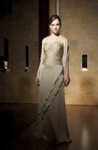 Bridesmaids Dress: JADE - J1163  Catalogue Color :  LATTE (LT) Silhouette :  Jade Tiffany Chiffon gown has a strapless shirred, sweetheart neckline with center front crystal detail. A-line skirt with front ruffle tiers. Comes with pullover beaded trim wrap. Fabric-top layer :  JADE TIFFANY CHIFFON Gown or 2 piece :  Dress Jacket :   Front Neckline :  Strapless Back Neckline :  Strapless Front Bodice Detail :  Beading and gathered Back Bodice Detail :  Gathered Sleeve :   Gown :   Belt or Sash Detail :  N/A Waist :  Drop-Scoop Front Skirt Detail : Oblique layers Back Skirt Detail :  Plain Front Hem Detail :  Plain Back Hem Detail :  Plain Accessory :  Wrap and straps Skirt Length :  Floor Size Range :  2-26 