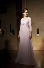 Evening Dress: JADE - J1169  Catalogue Color :  PINK TOURMALINE (PN) Silhouette :  Jade Chiffon gown has sweetheart, sheer illusion neckline with 3/4 length sleeves and back keyhole opening. Front empire waist has bead/emb/crystal detailing and shirred drop waist. A-line skirt. Fabric-top layer :  JADE CHIFFONGown or 2 piece :  DressJacket :  Front Neckline :  VBack Neckline :  BoatFront Bodice Detail :  Beaded embroidery and gatheredBack Bodice Detail :  GatheredSleeve :  Gown :  Belt or Sash Detail :  N/AWaist :  DropFront Skirt Detail : PlainBack Skirt Detail :  PlainFront Hem Detail :  PlainBack Hem Detail :  PlainAccessory :  N/ASkirt Length :  FloorSize Range :  2-26 