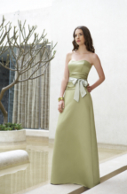 Evening Dress: BELSOIE - L1068  Catalogue Color :  OLIVE (OL)-SEAFOAM (SF) Silhouette :   Fabric-top layer :  SUPREME SATIN and BELSOIE CHARMEUSE Front Neckline :  Strapless sweatheart Back Neckline :  Strapless sweatheart Front Bodice Detail :  Gathered Back Bodice Detail :  Gathered Waist :  Drop-Scoop Belt or sash detail : Accent color BELSOIE CHARMEUSE waistband Front Skirt Detail : Plain Back Skirt Detail :  Plain Front Hem Detail :  Plain Back Hem Detail :  Plain Two Tone or Solid :  Two tone (any combination of SUPEME SATIN and BELSOIE CHARMEUSE colors) Accessory :  Detachable spaghetti straps Skirt Length :  Available in floor length. Tea-length can be special ordered, at no additional charge. Size Range :  4-28 