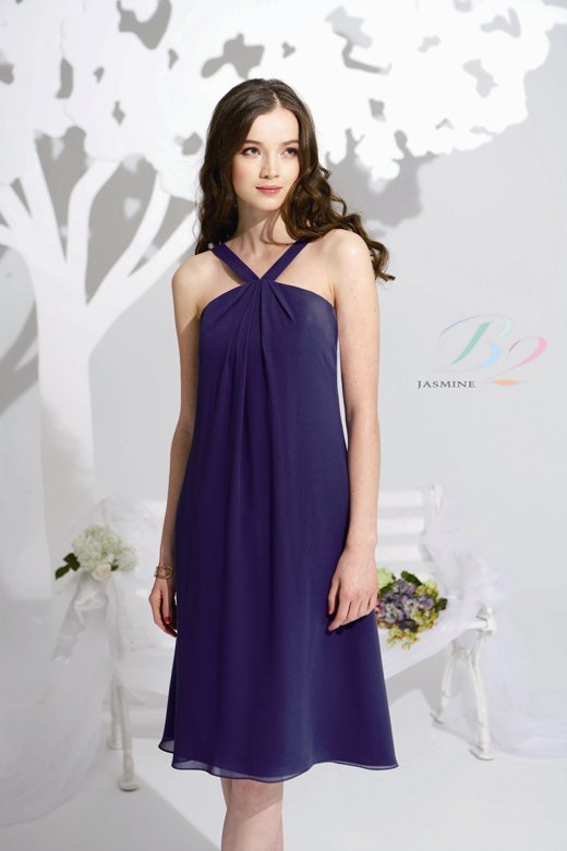 Bridesmaids Dress: B2 FALL 2009 - B2081  Catalogue Color :		AMETHYST (AM)	Fabric-top layer :		POLY CHIFFON	Accessory :		N/A	Skirt Length :		Available in both knee-length 25