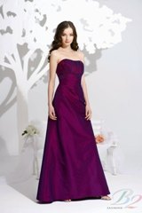 Evening Dress: B2 FALL 2009 - B2083  Catalogue Color :		BORDEAUX (BX)	Fabric-top layer :		LUXE TAFFETA	Accessory :		Spaghetti straps	Skirt Length :		Floor length. Skirt length can be changed to tea-length or knee-length.	Size Range : 		2-28 