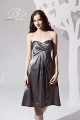 Evening Dress: B2 FALL 2009 - B2096  Catalogue Color :		PLATINUM (PT)	Fabric-top layer :		LUXE TAFFETA	Accessory :		Spaghetti straps	Skirt Length :		Available in both knee-length 25