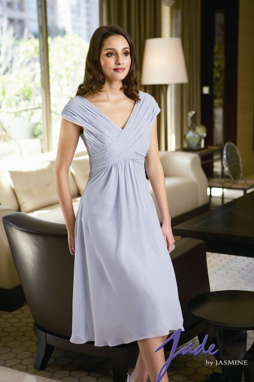 Prom Dress: JADE - J2274  Catalogue Color :		HEMATITE (HE)	Fabric-top layer :		JADE CHIFFON	Accessory :		N/A	Skirt Length :		Available in both tea-length 30