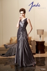 Mother of the Bride Dress: JADE FALL 2010 - J3364  Catalogue Color:		PLATINUM (PT)	Fabric-top layer:		JADE TAFFETA	Accessory:		Shawl	Skirt Length:		Floor length. Skirt length can be changed to tea-length or knee-length.	Size Range: 		2-26 