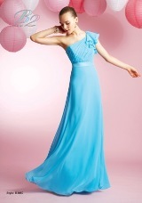 Evening Dress: B2 SPRING 2010 - B3050  Catalogue Color:		BAHAMA BREEZE (BB)	Fabric-top layer:		POLY CHIFFON and POLY SATIN	Accessory:		N/A	Skirt Length:		Floor length. Skirt length can be changed to tea-length or knee-length.	Size Range: 		2-28 