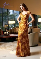 Mother of the Bride Dress: JADE - J3311  Catalogue Color:		GOLDEN (GO)	Fabric-top layer:		PRINT CHIFFON	Accessory:		N/A	Skirt Length:		Floor length. Skirt length can be changed to tea-length or knee-length.	Size Range: 		2-26 