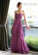 Bridesmaids Dress: BELSOIE SPRING 2010 - L3002  Catalogue Color:		EXOTIC FUCHSIA (EF)	Fabric-top layer:		BELSOIE TIFFANY CHIFFON	Accessory:		Spaghetti straps	Skirt Length:		Floor length. Skirt length can be changed to tea-length or knee-length.	Size Range: 		2-28 