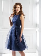 Evening Dress: B2 FALL 2011 - B4093  Catalogue Color:  	CAYMAN BLUE (AU)Fabric-top: 	NETTINGSkirt Length: 	Available in both knee-length 25